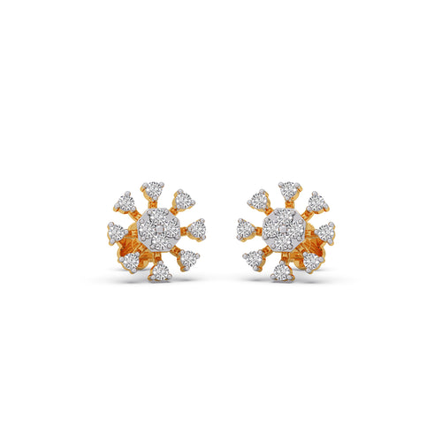 Suraj Cluster Diamond Stud Earrings
