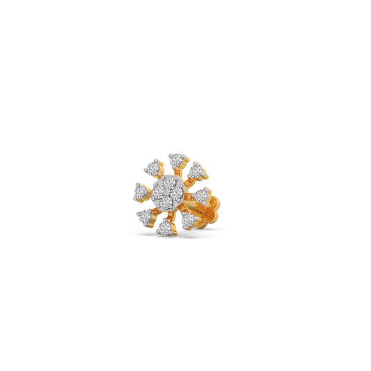 Suraj Cluster Diamond Stud Earrings - Yellow