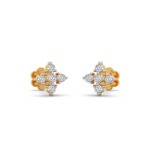 Quartet Cluster Diamond Stud Earrings