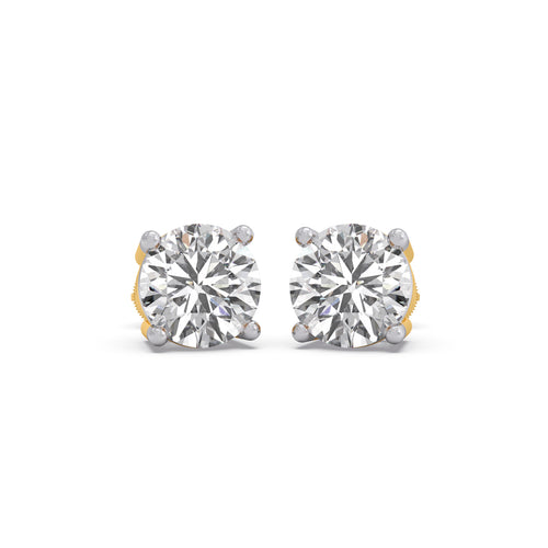 Solis Round Solitaire Stud Earrings