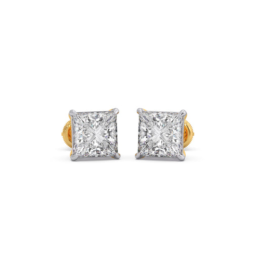 Equinox Princess Solitaire Stud Earrings