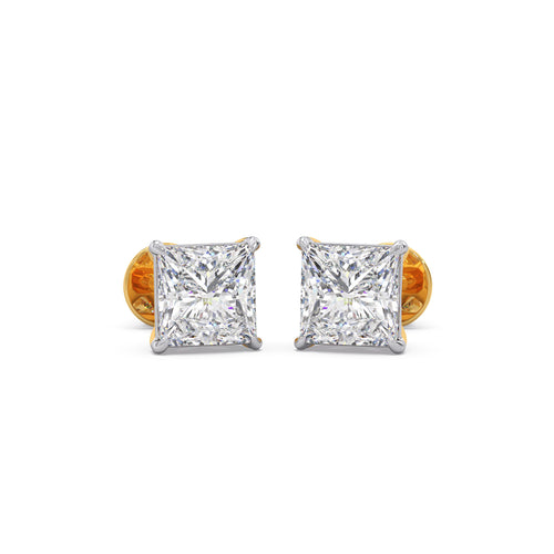 Equinox Princess Solitaire Stud Earrings