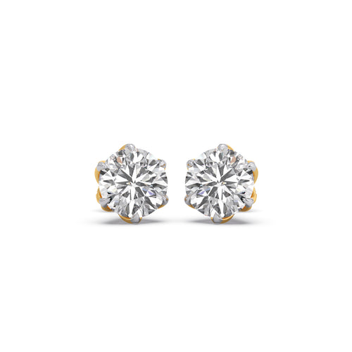 Starlet Round Solitaire Stud Earrings