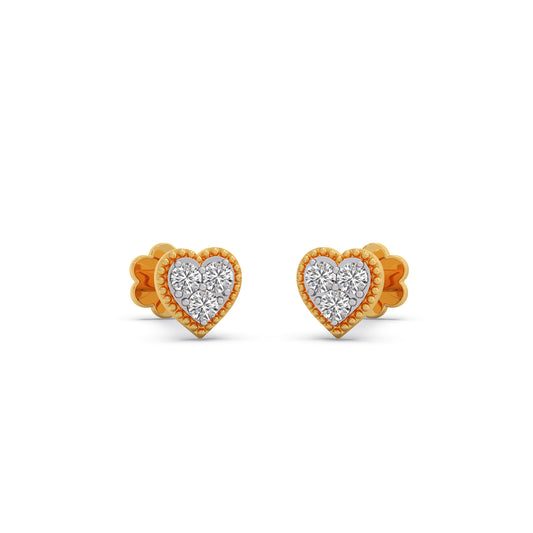 The Loving Heart Diamond Earrings - Yellow