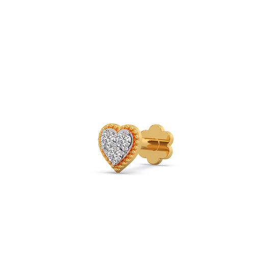 The Loving Heart Diamond Earrings - Yellow