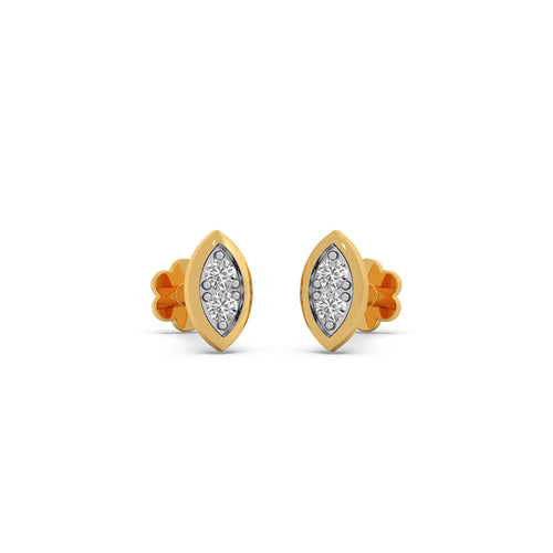 Lanceolate Diamond Stud Earrings