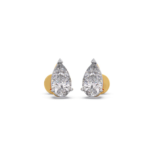 Classic Pear Solitaire Stud Earrings