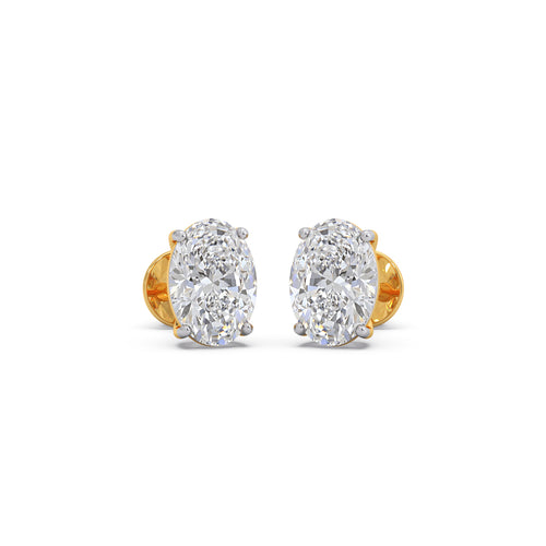 2 ct Majestic Oval Solitaire Stud Earrings