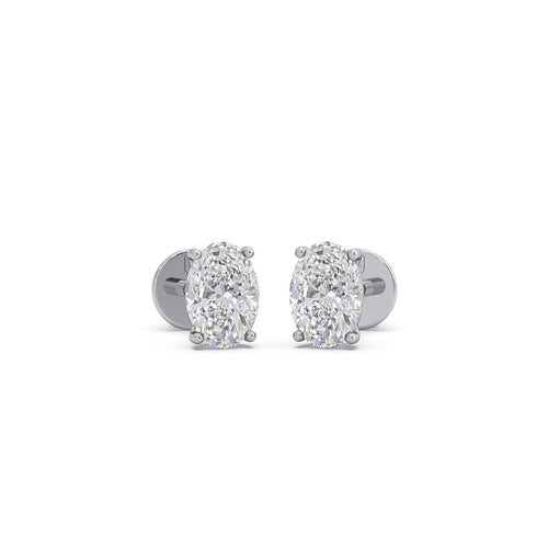 1.5 ct Sleek Oval Solitaire Stud Earrings
