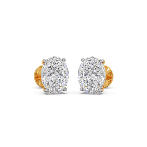 3 ct Serene Oval Solitaire Stud Earrings