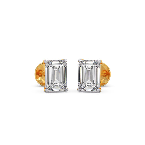2 ct Graceful Emerald Solitaire Stud Earrings