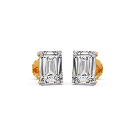 3 ct Regal Emerald Solitaire Stud Earrings