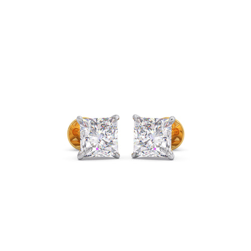 4 ct Glacial Princess Solitaire Stud Earrings