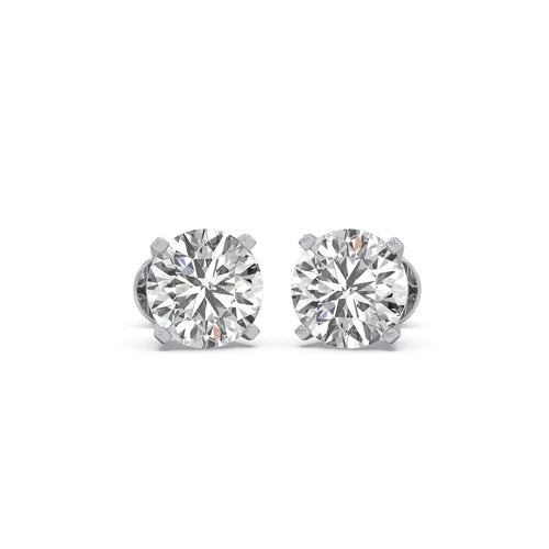 5 ct Pristine Round Solitaire Stud Earrings