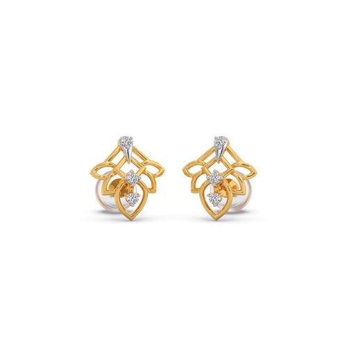 Celestia Fleur Diamond Stud Earrings