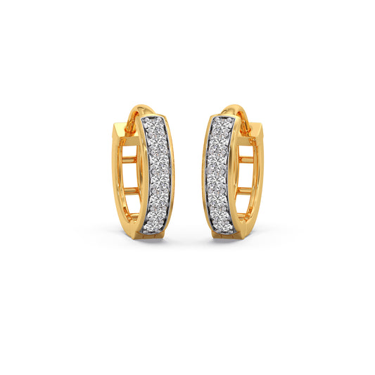 Lumiere Round Diamond Hoop Earrings - Yellow