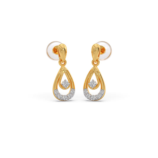 Astra Teardrop Diamond Dangle Earrings - Yellow