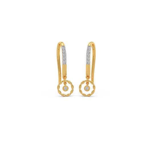 Graceful Swing Diamond Drop Earrings - Yellow