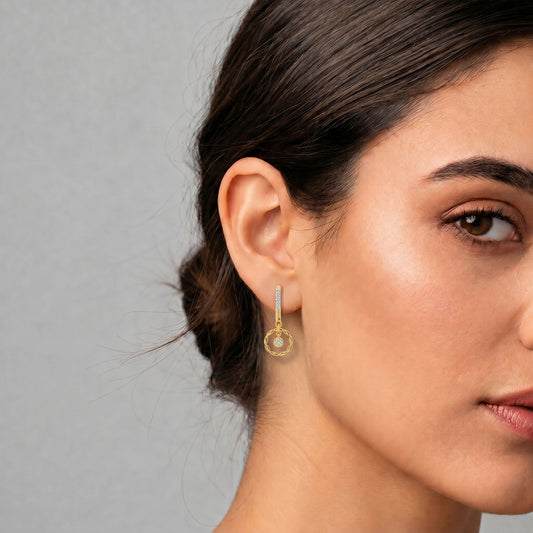 Graceful Swing Diamond Drop Earrings - MQ_AI