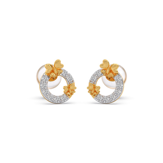 Circlet Flutter Diamond Kid's Earrings - Yellow