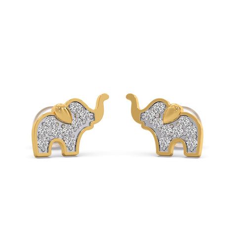 Baby Elephant Diamond Kid's Earrings