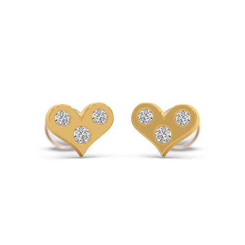 Little Heart Diamond Kid's Earrings