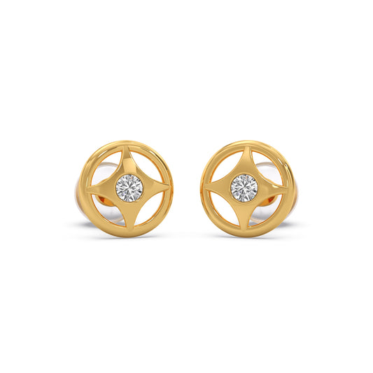 Orbit Spark Diamond Kid's Earrings - Yellow