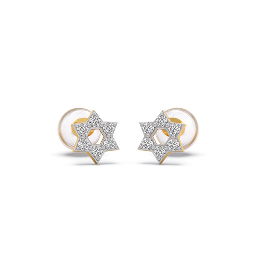 Twinkle Star Diamond Kid's Earrings - Yellow