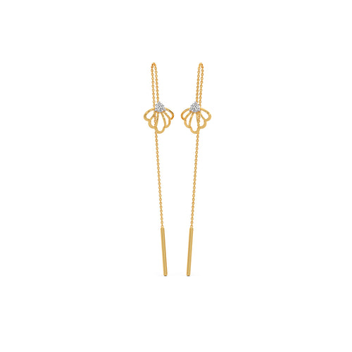Seashell Diamond Sui Dhaga Earrings