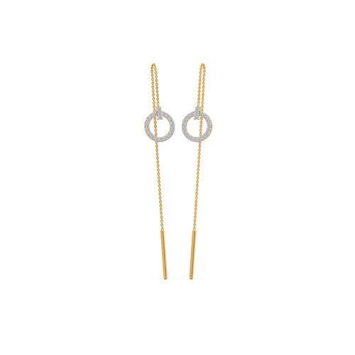Orbital Round Diamond Sui Dhaga Earrings