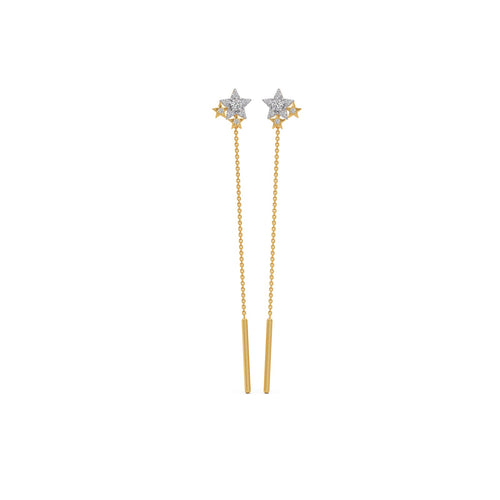 Starlight Constellation Round Diamond Sui Dhaga Earrings