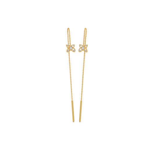 Butterfly Diamond Sui Dhaga Earrings - Yellow