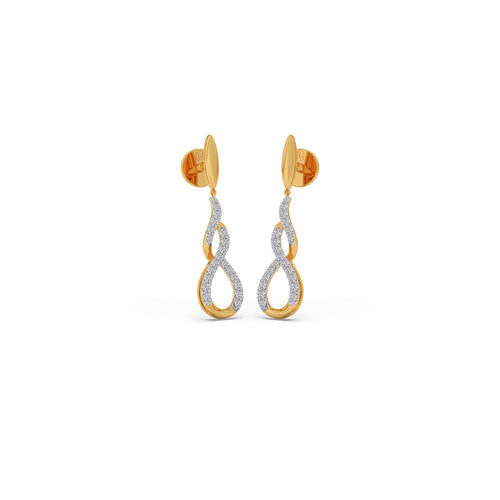 Infinity Twist Diamond Dangle Earrings