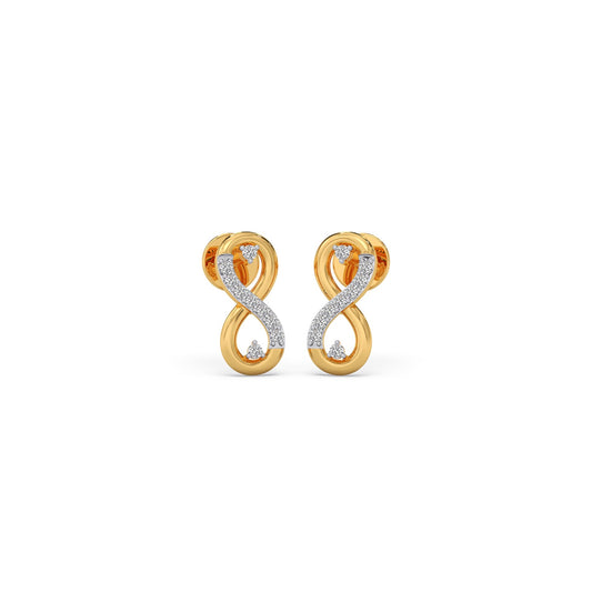 Infinity Luxe Diamond Stud Earrings - Yellow