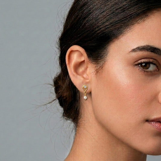 Infinity Grace Pearl Drop Earrings - MQ_AI