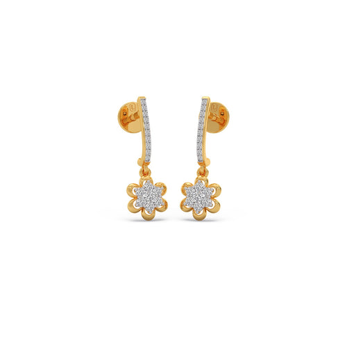 Bloomora Cluster Diamond Drop Earrings