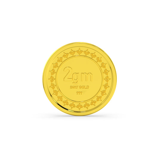 2gm 24kt Pure Gold Coin - Yellow
