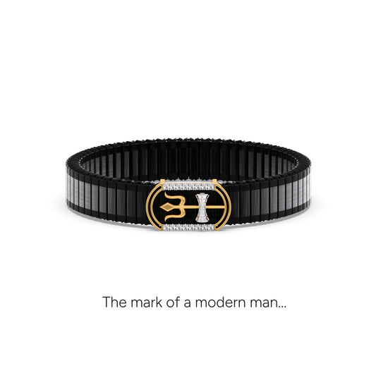 Iconic Shiva Diamond Men's Bracelet - Yellow