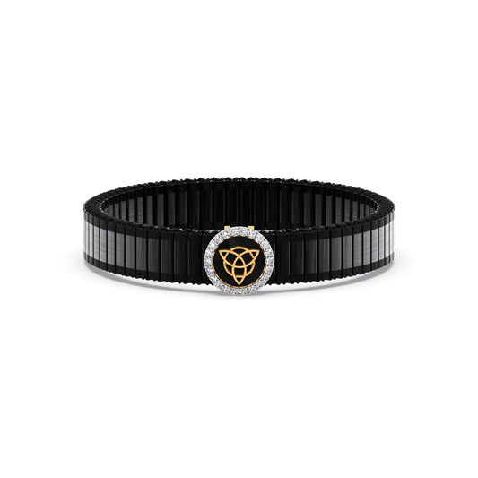 Triquetra Orbit Diamond Men's Bracelet - Yellow