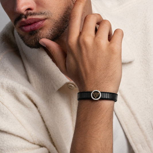 Triquetra Orbit Diamond Men's Bracelet - MH_AI