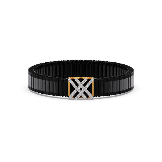 Pinnacle X Diamond Men's Bracelet - Yellow