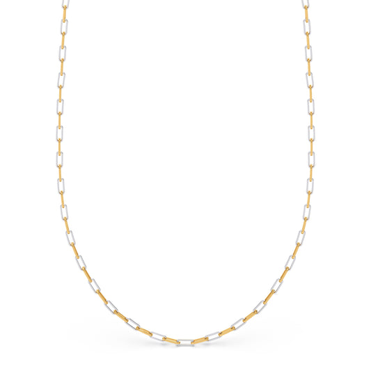 Two-Tone Paperclip Link Men's Chain - Yellow
