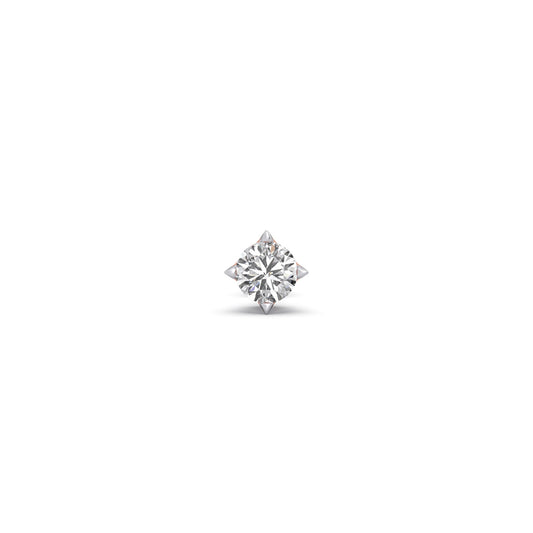 Dazzling Round Solitaire Men's Stud - Rose
