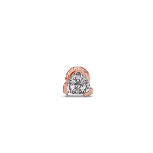 Split Trillion Cut Diamond Men's Stud - Rose
