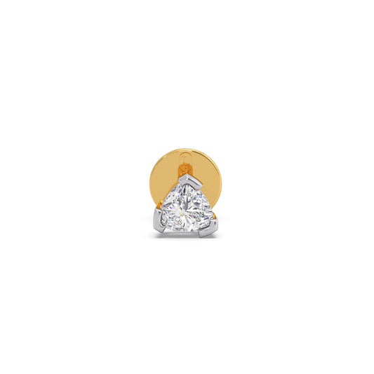Split Trillion Cut Diamond Men's Stud - Yellow