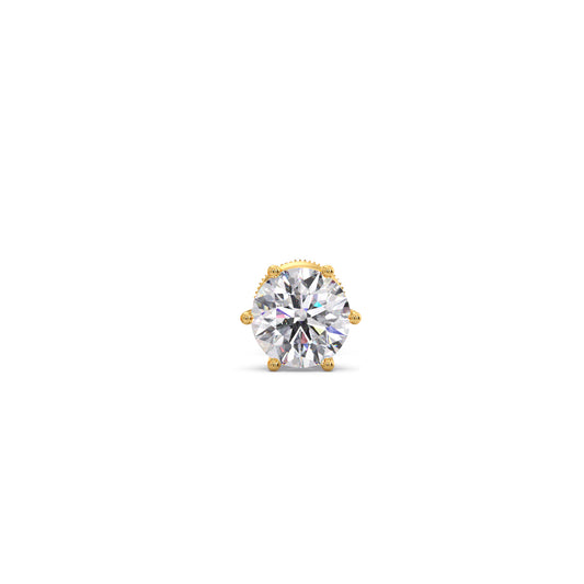 Timeless Round Solitaire Men's Stud - Yellow