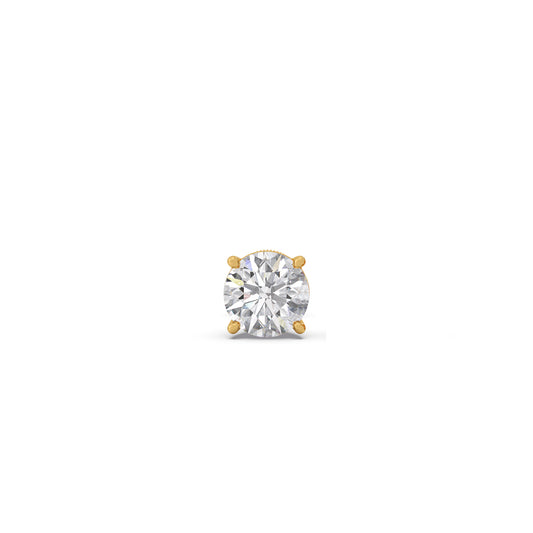 0.75ct Dazzling Round Solitaire Men's Stud - Yellow