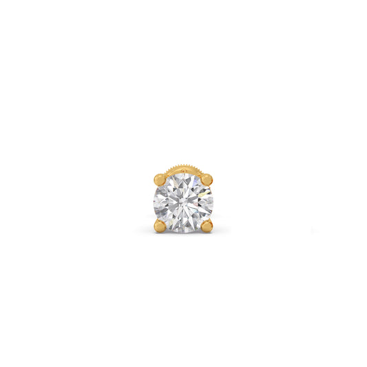 0.5ct Timless Round Solitaire Men's Stud - Yellow