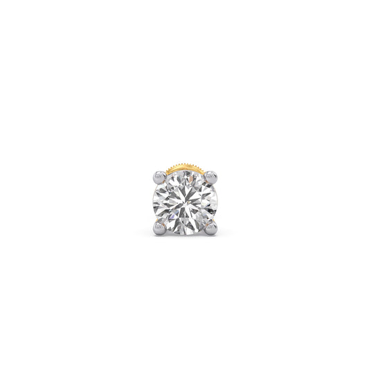 0.5ct Timless Round Solitaire Men's Stud - Yellow