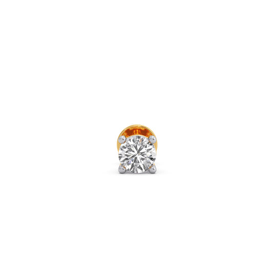 0.5ct Timless Round Solitaire Men's Stud - Yellow
